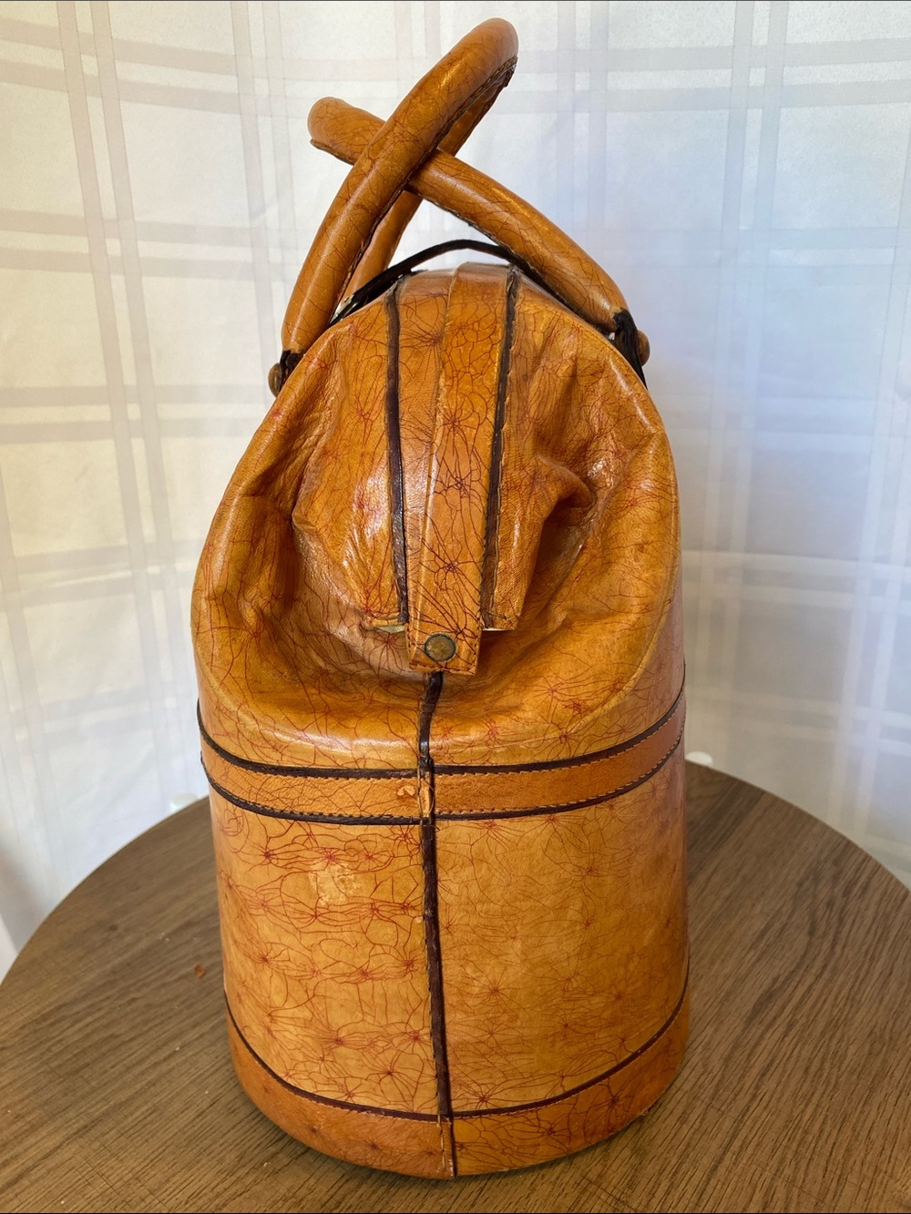 Vintage Hand Tooled Doctor Bag Doctors Medicine Bag Leather Handbag Purse - Picture 5 of 13